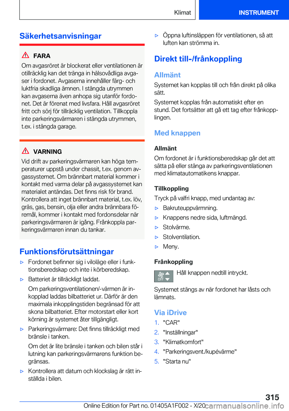 BMW X7 2021  InstruktionsbÖcker (in Swedish) �S�ä�k�e�r�h�e�t�s�a�n�v�i�s�n�i�n�g�a�r
�F�A�R�A
�O�m��a�v�g�a�s�r�