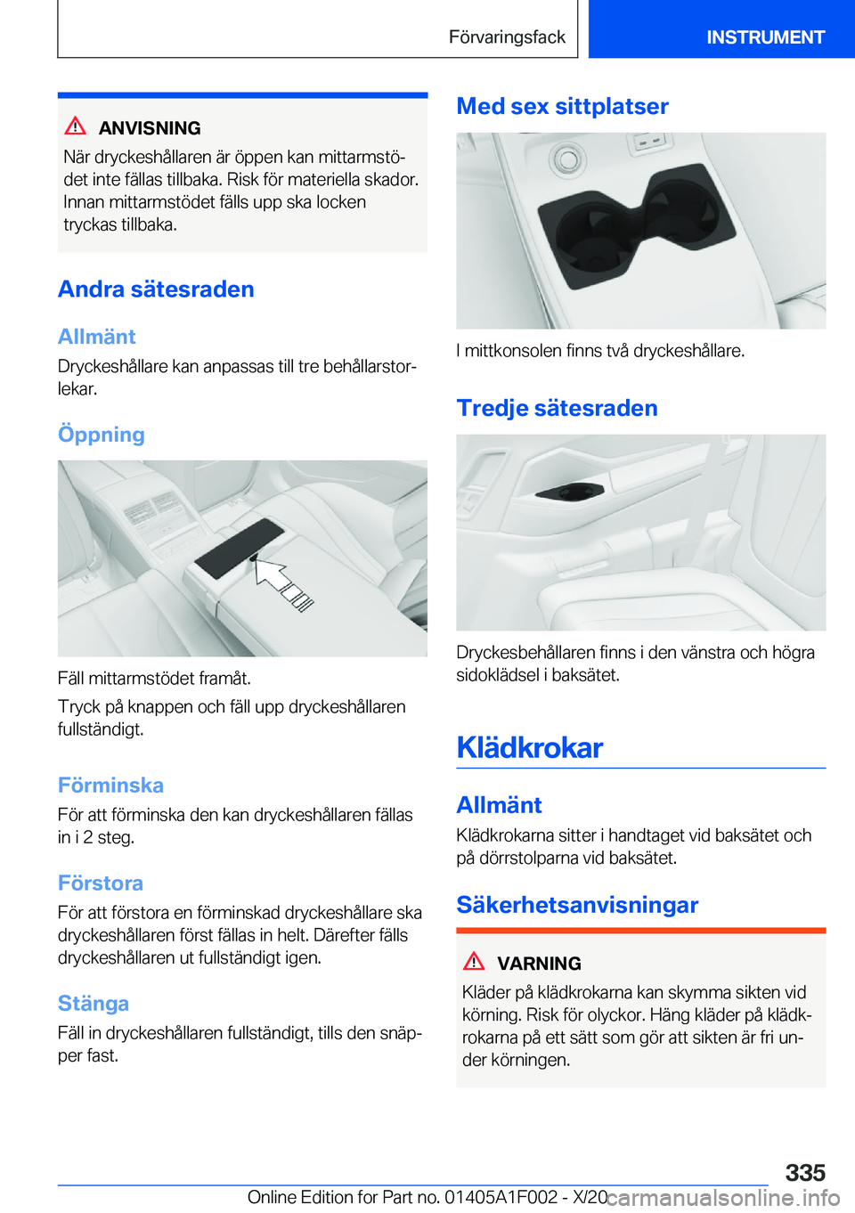 BMW X7 2021  InstruktionsbÖcker (in Swedish) �A�N�V�I�S�N�I�N�G
�N�ä�r��d�r�y�c�k�e�s�h�å�l�l�a�r�e�n��ä�r��