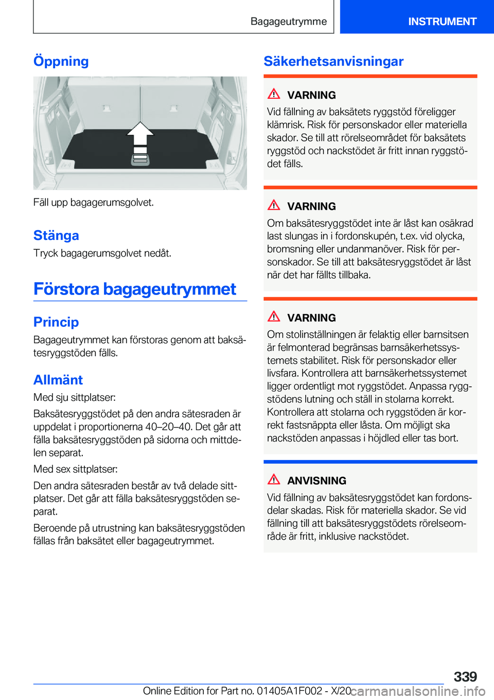 BMW X7 2021  InstruktionsbÖcker (in Swedish) �