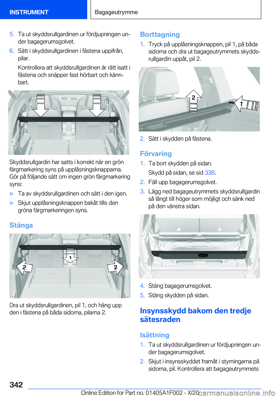 BMW X7 2021  InstruktionsbÖcker (in Swedish) �5�.�T�a��u�t��s�k�y�d�d�s�r�u�l�l�g�a�r�d�i�n�e�n��u�r��f�