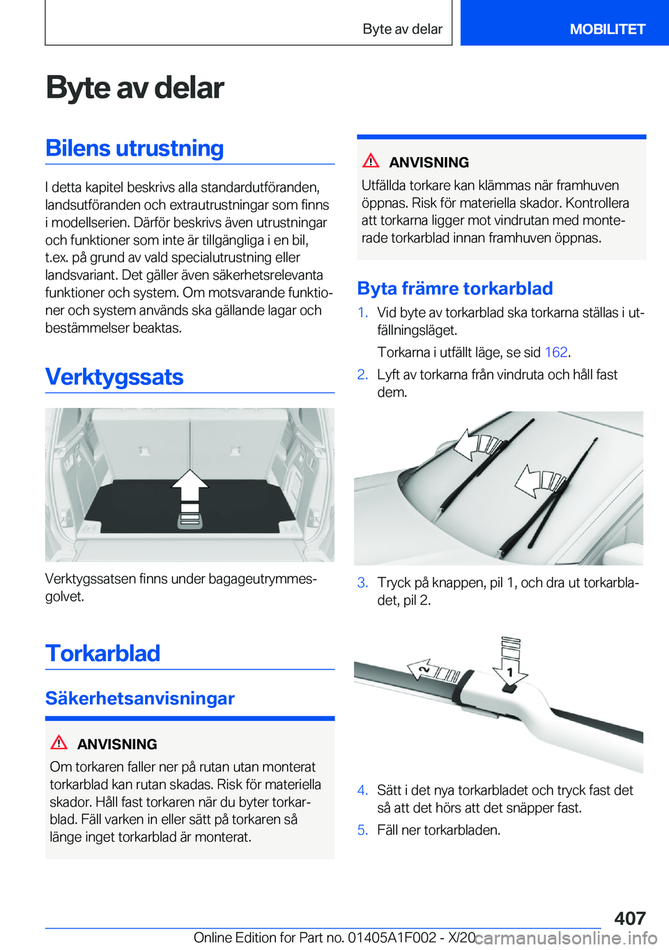 BMW X7 2021  InstruktionsbÖcker (in Swedish) �B�y�t�e��a�v��d�e�l�a�r�B�i�l�e�n�s��u�t�r�u�s�t�n�i�n�g
�I��d�e�t�t�a��k�a�p�i�t�e�l��b�e�s�k�r�i�v�s��a�l�l�a��s�t�a�n�d�a�r�d�u�t�f�