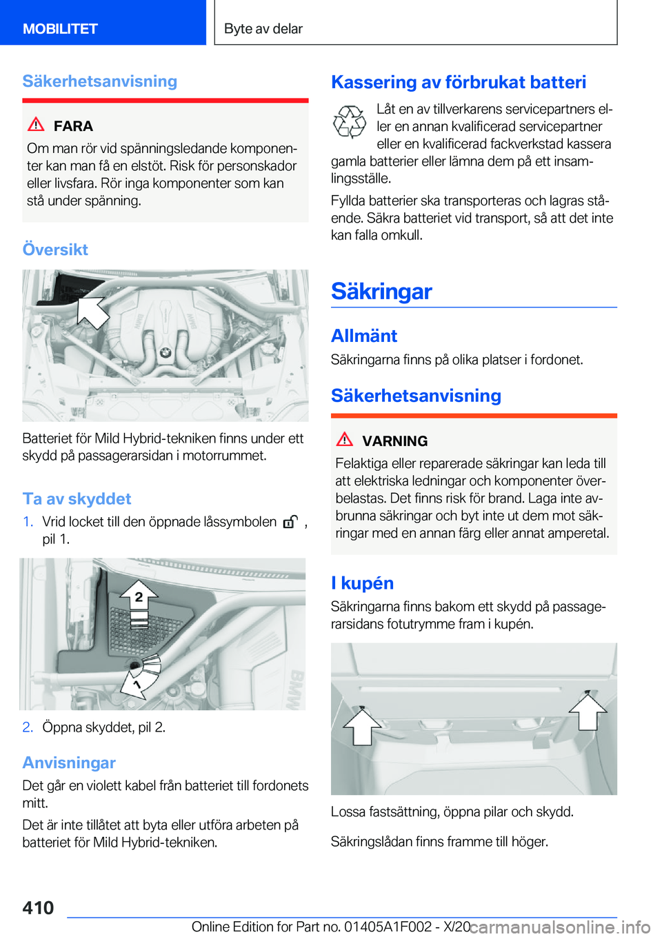 BMW X7 2021  InstruktionsbÖcker (in Swedish) �S�ä�k�e�r�h�e�t�s�a�n�v�i�s�n�i�n�g
�F�A�R�A
�O�m��m�a�n��r�