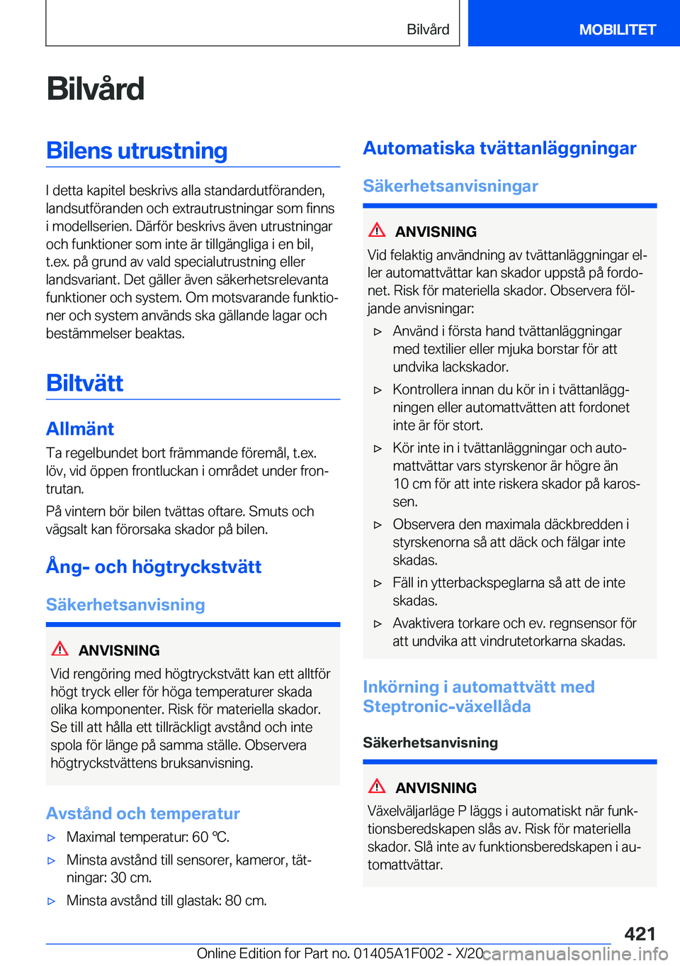 BMW X7 2021  InstruktionsbÖcker (in Swedish) �B�i�l�v�å�r�d�B�i�l�e�n�s��u�t�r�u�s�t�n�i�n�g
�I��d�e�t�t�a��k�a�p�i�t�e�l��b�e�s�k�r�i�v�s��a�l�l�a��s�t�a�n�d�a�r�d�u�t�f�