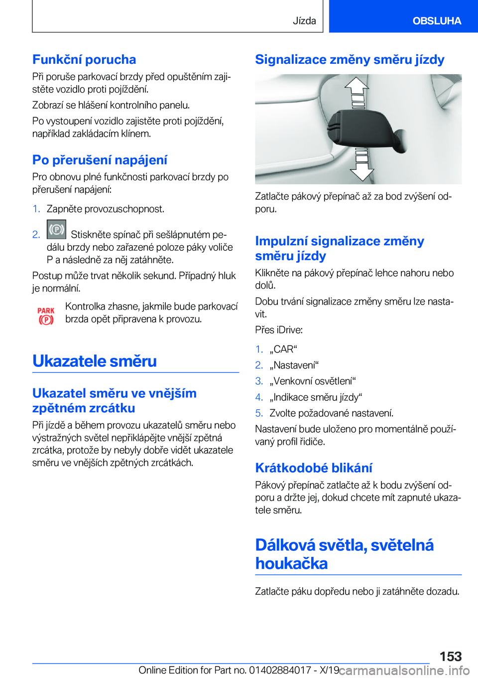 BMW X7 2020  Návod na použití (in Czech) �F�u�n�k�č�n�