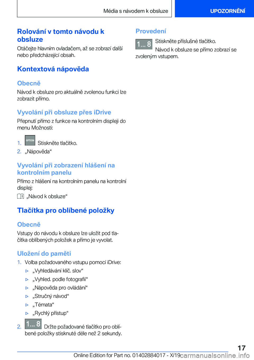 BMW X7 2020  Návod na použití (in Czech) �R�o�l�o�v�