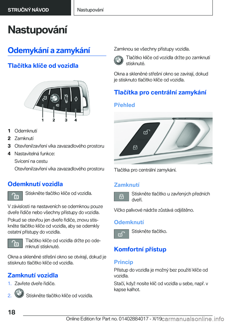 BMW X7 2020  Návod na použití (in Czech) �N�a�s�t�u�p�o�v�