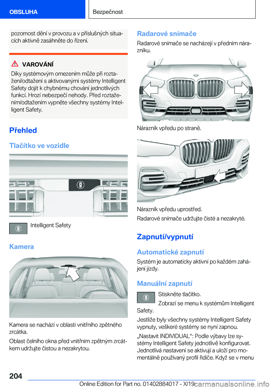BMW X7 2020  Návod na použití (in Czech) �p�o�z�o�r�n�o�s�t��d�