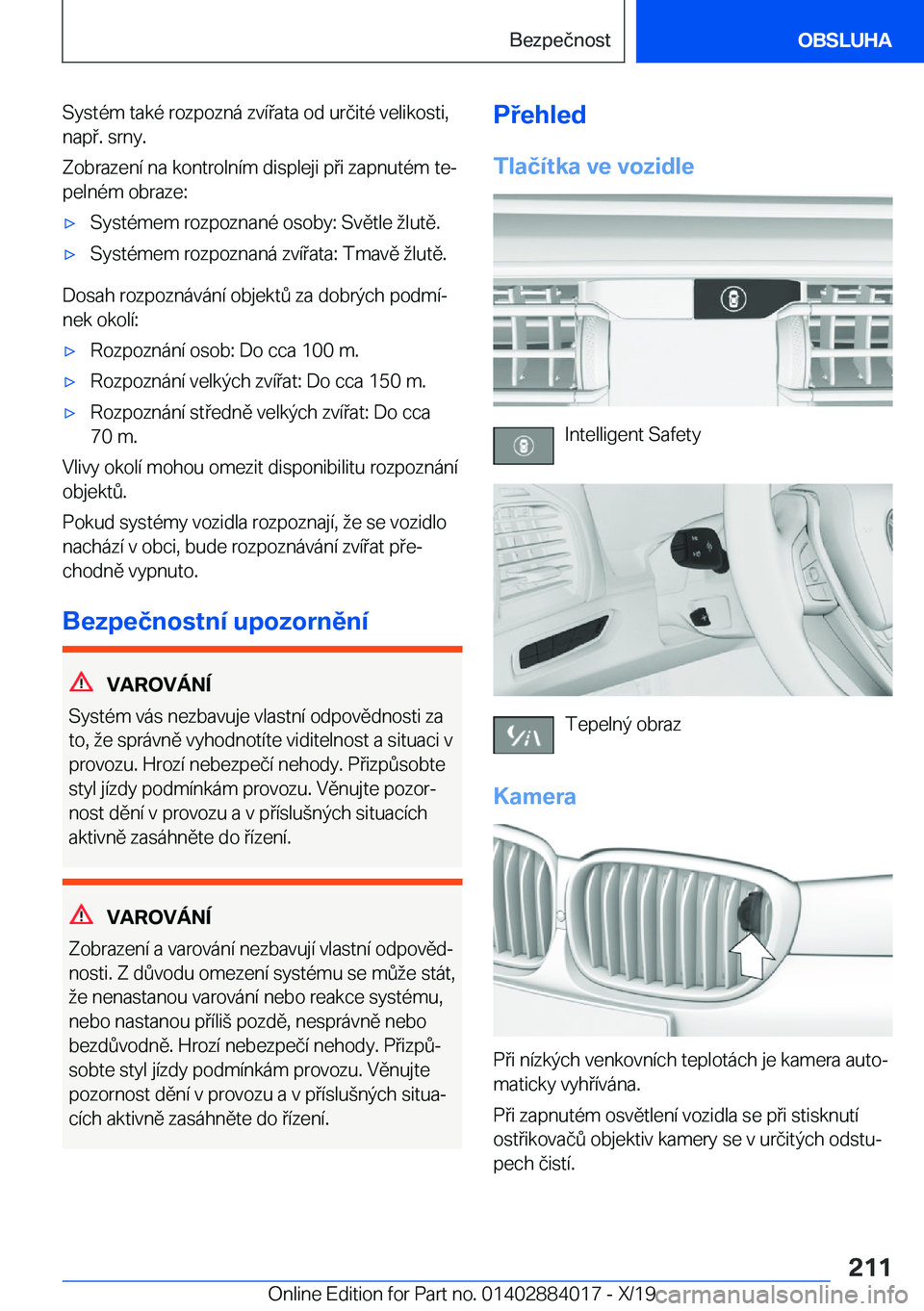 BMW X7 2020  Návod na použití (in Czech) �S�y�s�t�