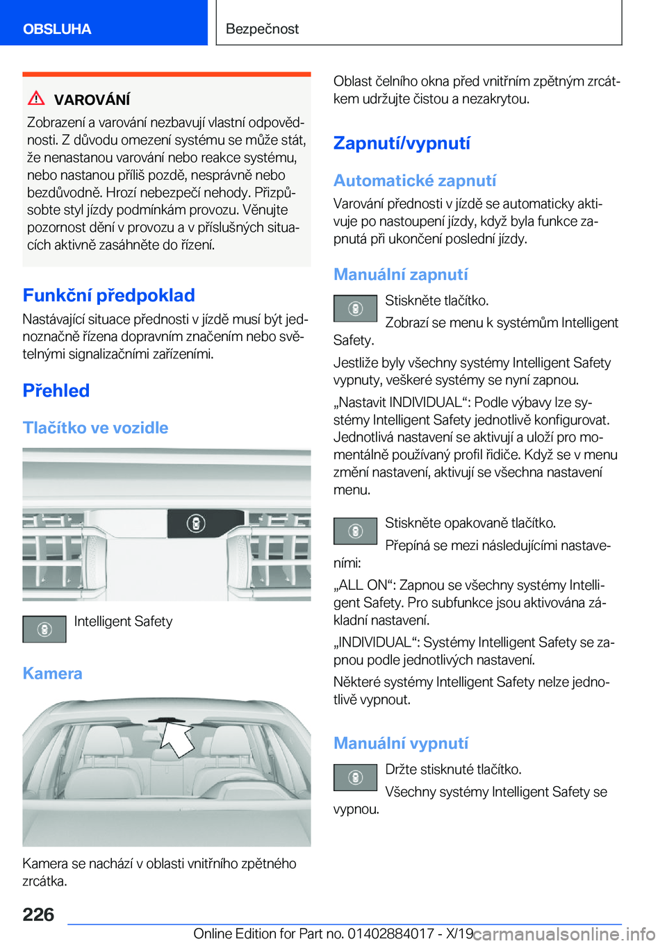 BMW X7 2020  Návod na použití (in Czech) �V�A�R�O�V�