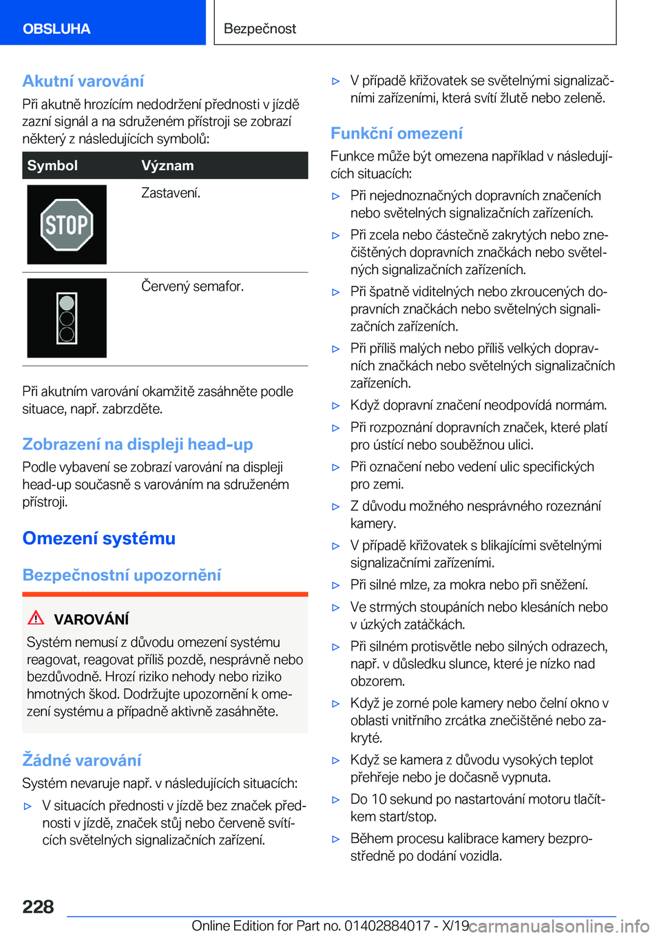 BMW X7 2020  Návod na použití (in Czech) �A�k�u�t�n�