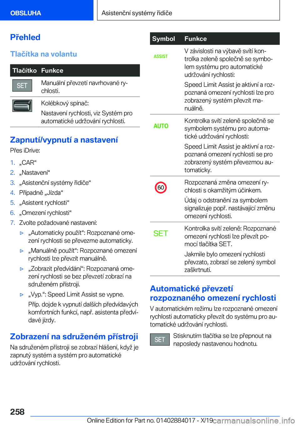 BMW X7 2020  Návod na použití (in Czech) �P�e�h�l�e�d
�T�l�a�č�