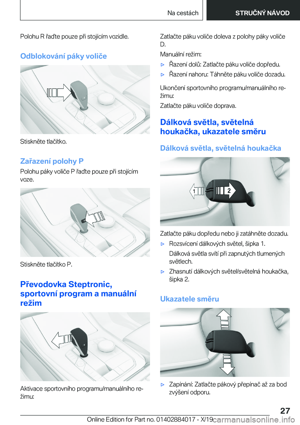 BMW X7 2020  Návod na použití (in Czech) �P�o�l�o�h�u��R��a�