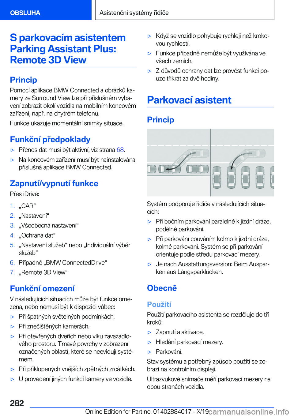 BMW X7 2020  Návod na použití (in Czech) �S��p�a�r�k�o�v�a�c�