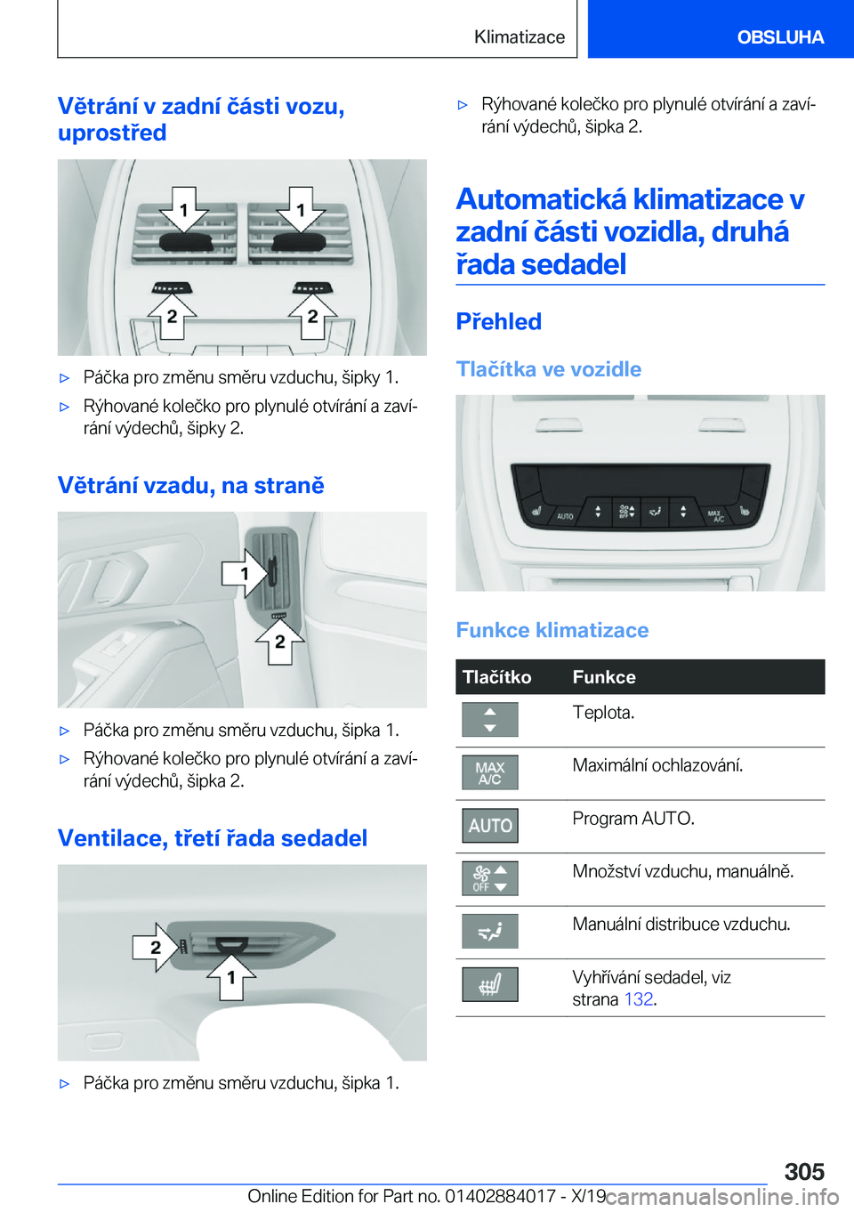 BMW X7 2020  Návod na použití (in Czech) �V�ě�t�r�