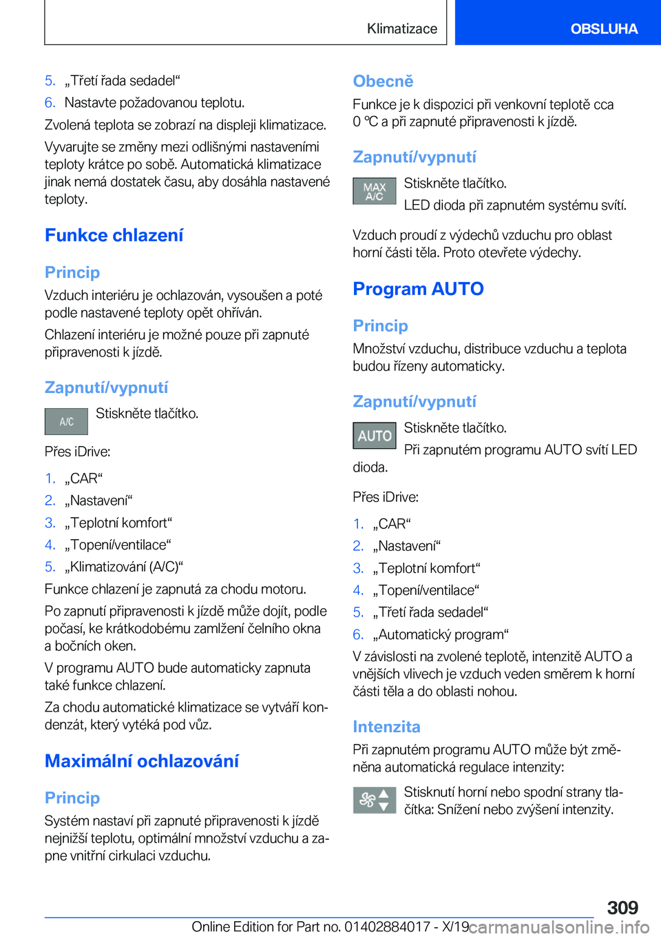 BMW X7 2020  Návod na použití (in Czech) �5�.x�T�e�t�