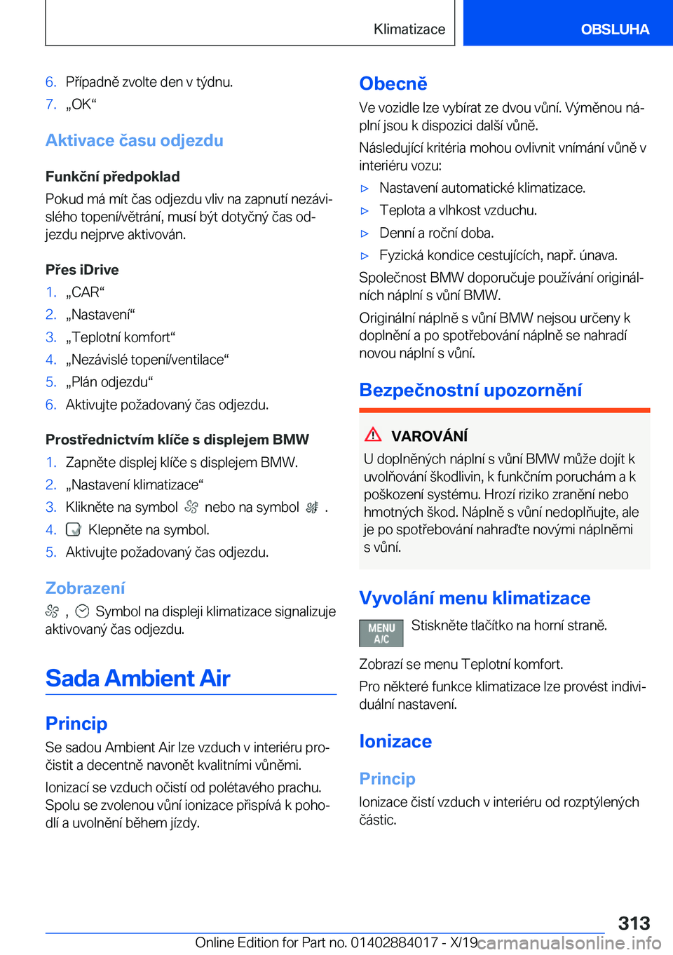 BMW X7 2020  Návod na použití (in Czech) �6�.�P�