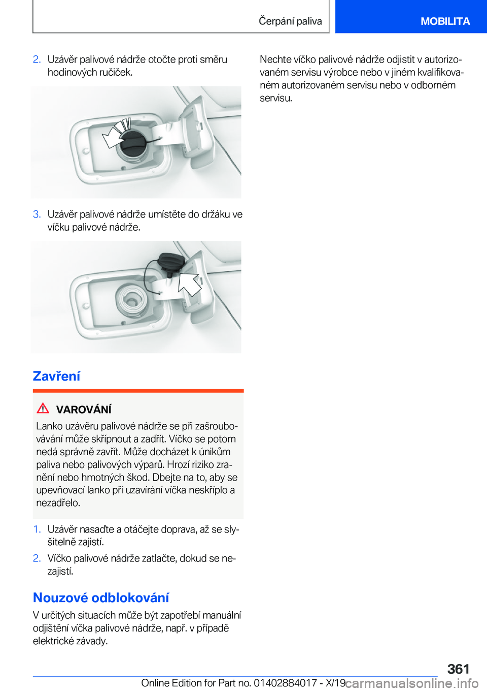 BMW X7 2020  Návod na použití (in Czech) �2�.�U�z�