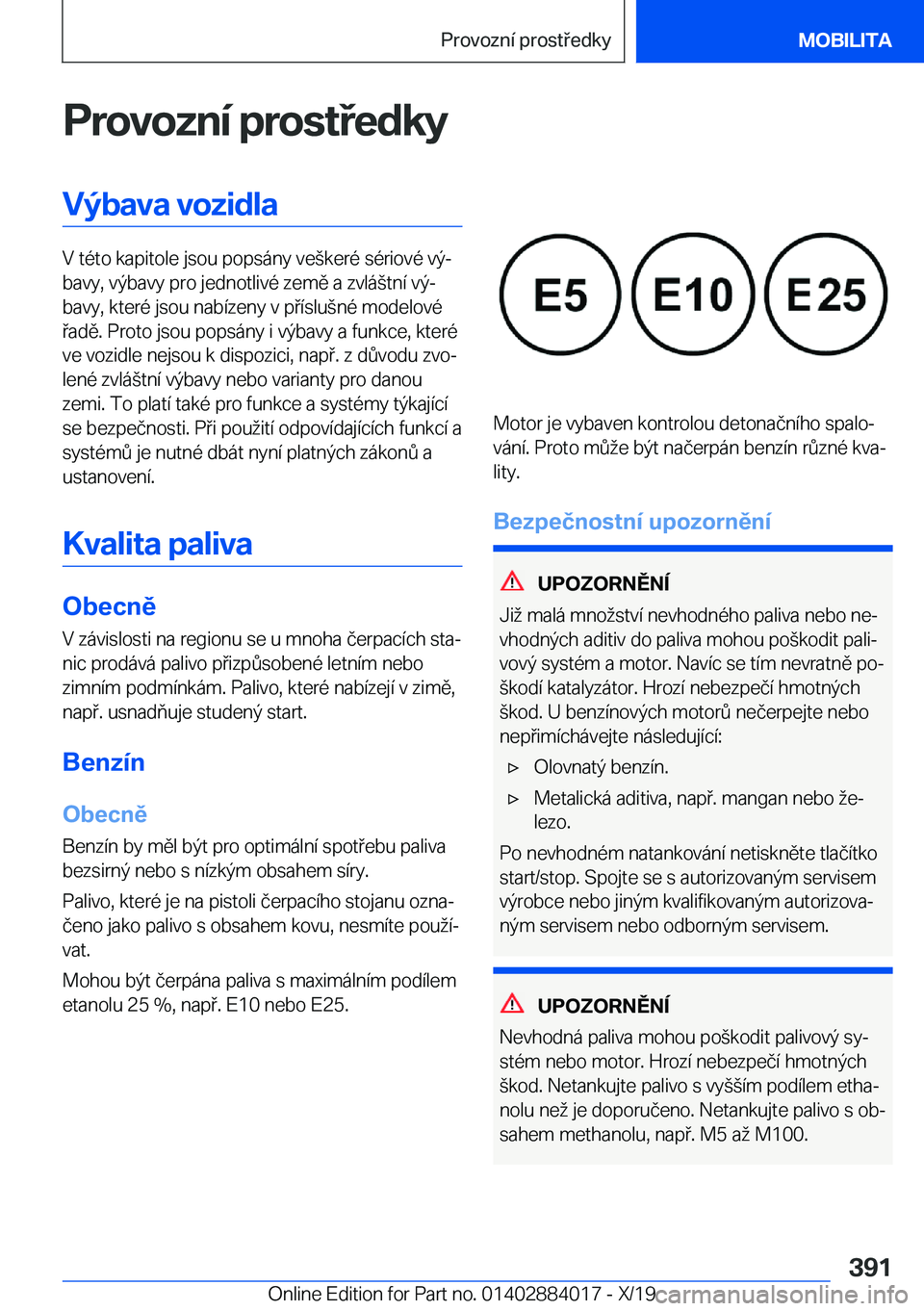 BMW X7 2020  Návod na použití (in Czech) �P�r�o�v�o�z�n�