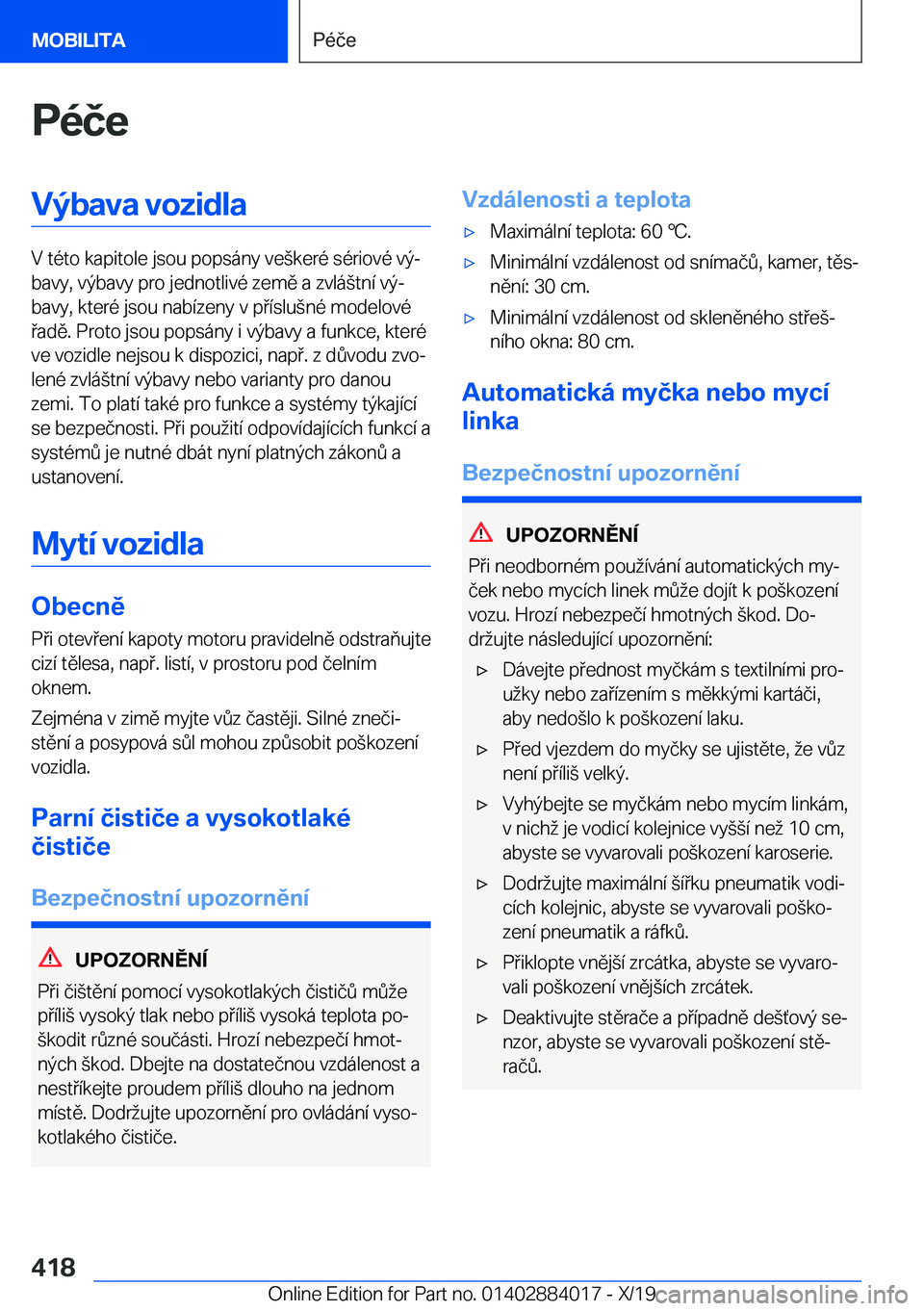 BMW X7 2020  Návod na použití (in Czech) �P�