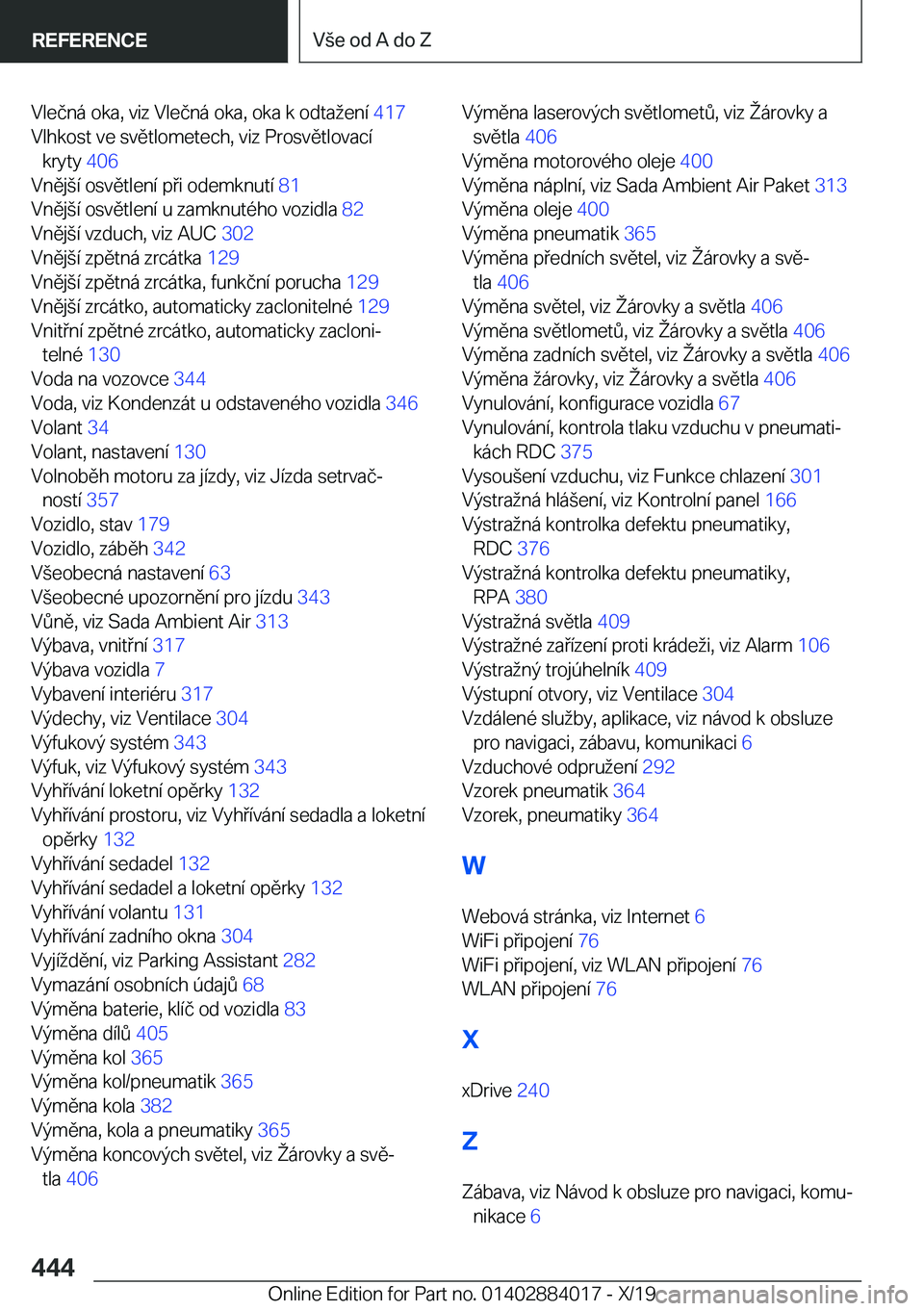 BMW X7 2020  Návod na použití (in Czech) �V�l�e�č�n�