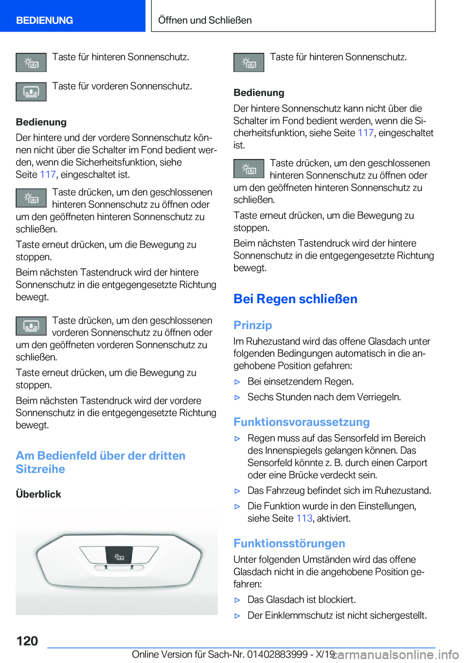 BMW X7 2020  Betriebsanleitungen (in German) �T�a�s�t�e��f�