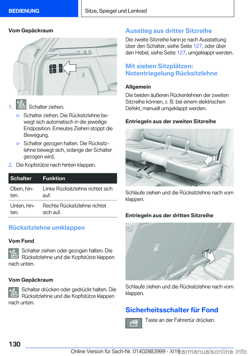 BMW X7 2020  Betriebsanleitungen (in German) �V�o�m��G�e�p�