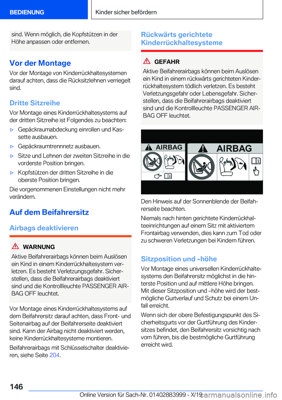 BMW X7 2020  Betriebsanleitungen (in German) �s�i�n�d�.��W�e�n�n��m�