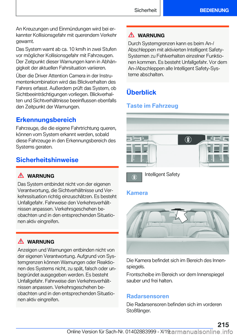 BMW X7 2020  Betriebsanleitungen (in German) �A�n��K�r�e�u�z�u�n�g�e�n��u�n�d��E�i�n�m�
