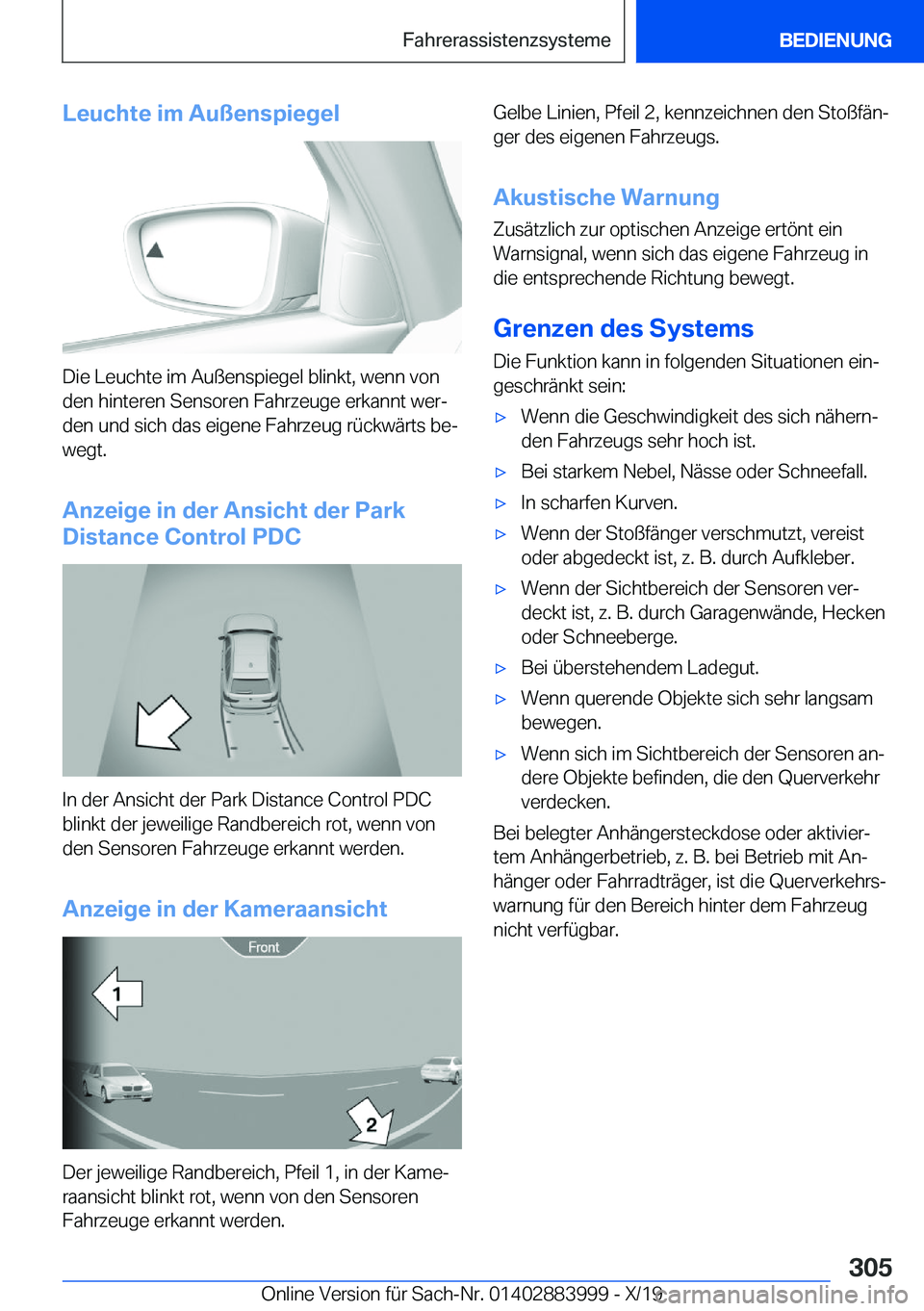 BMW X7 2020  Betriebsanleitungen (in German) �L�e�u�c�h�t�e��i�m��A�u�