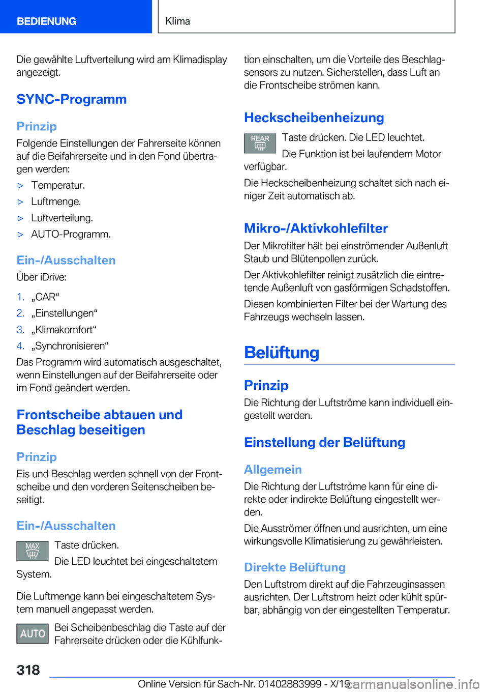 BMW X7 2020  Betriebsanleitungen (in German) �D�i�e��g�e�w�