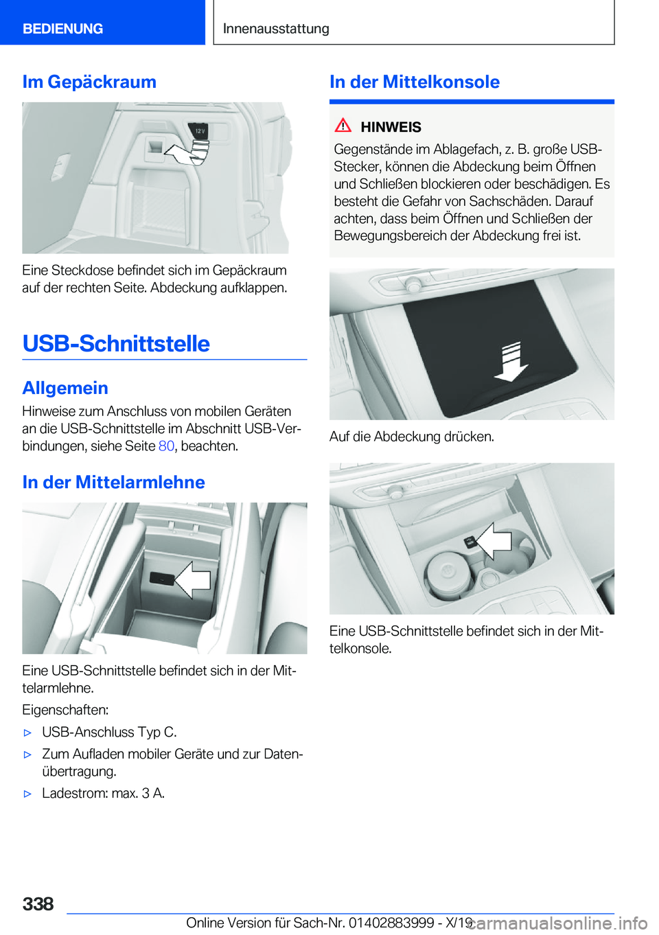 BMW X7 2020  Betriebsanleitungen (in German) �I�m��G�e�p�