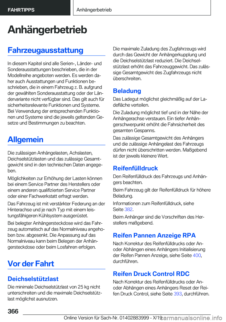 BMW X7 2020  Betriebsanleitungen (in German) �A�n�h�