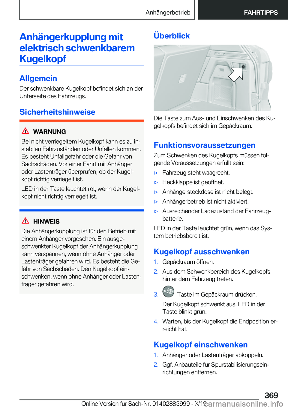 BMW X7 2020  Betriebsanleitungen (in German) �A�n�h�