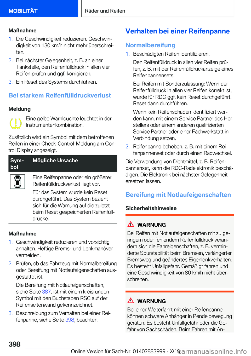 BMW X7 2020  Betriebsanleitungen (in German) �M�a�