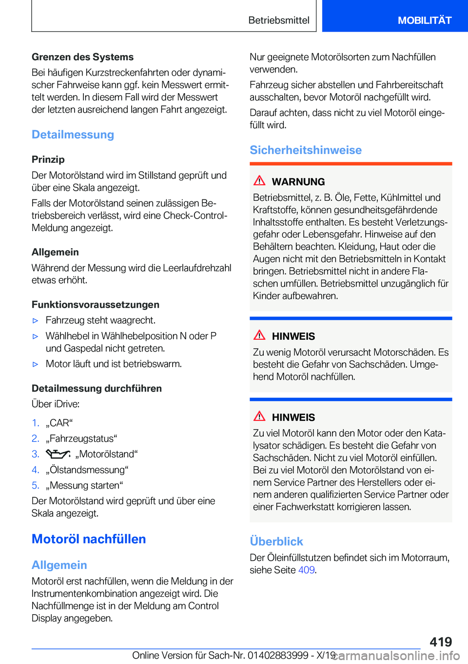 BMW X7 2020  Betriebsanleitungen (in German) �G�r�e�n�z�e�n��d�e�s��S�y�s�t�e�m�s
�B�e�i��h�