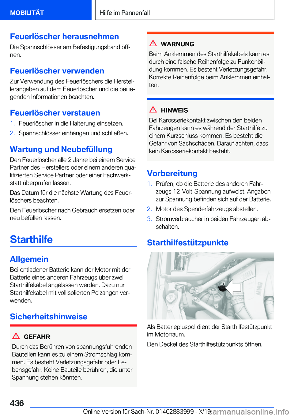 BMW X7 2020  Betriebsanleitungen (in German) �F�e�u�e�r�l�
