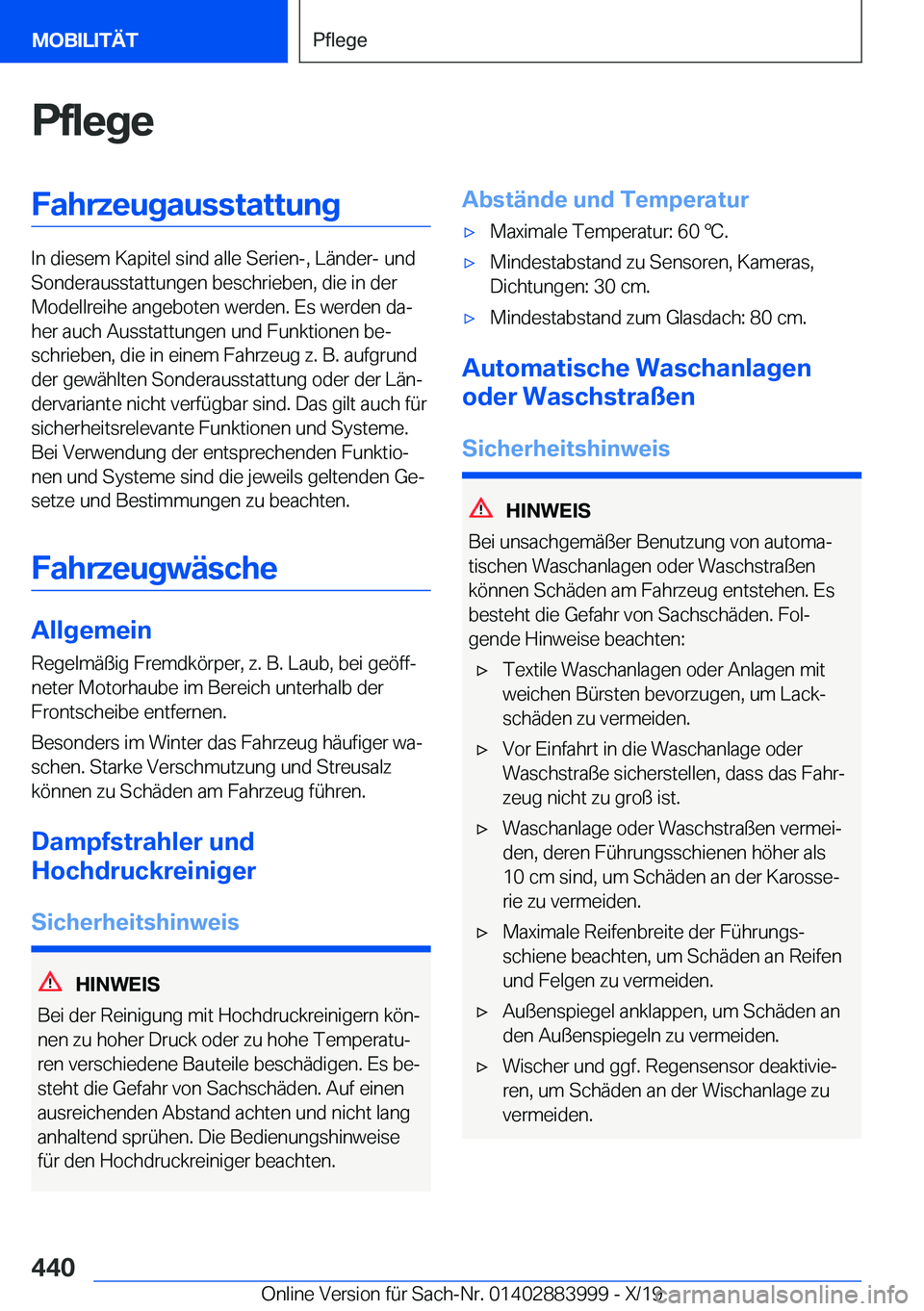 BMW X7 2020  Betriebsanleitungen (in German) �P�f�l�e�g�e�F�a�h�r�z�e�u�g�a�u�s�s�t�a�t�t�u�n�g
�I�n��d�i�e�s�e�m��K�a�p�i�t�e�l��s�i�n�d��a�l�l�e��S�e�r�i�e�n�-�,��L�