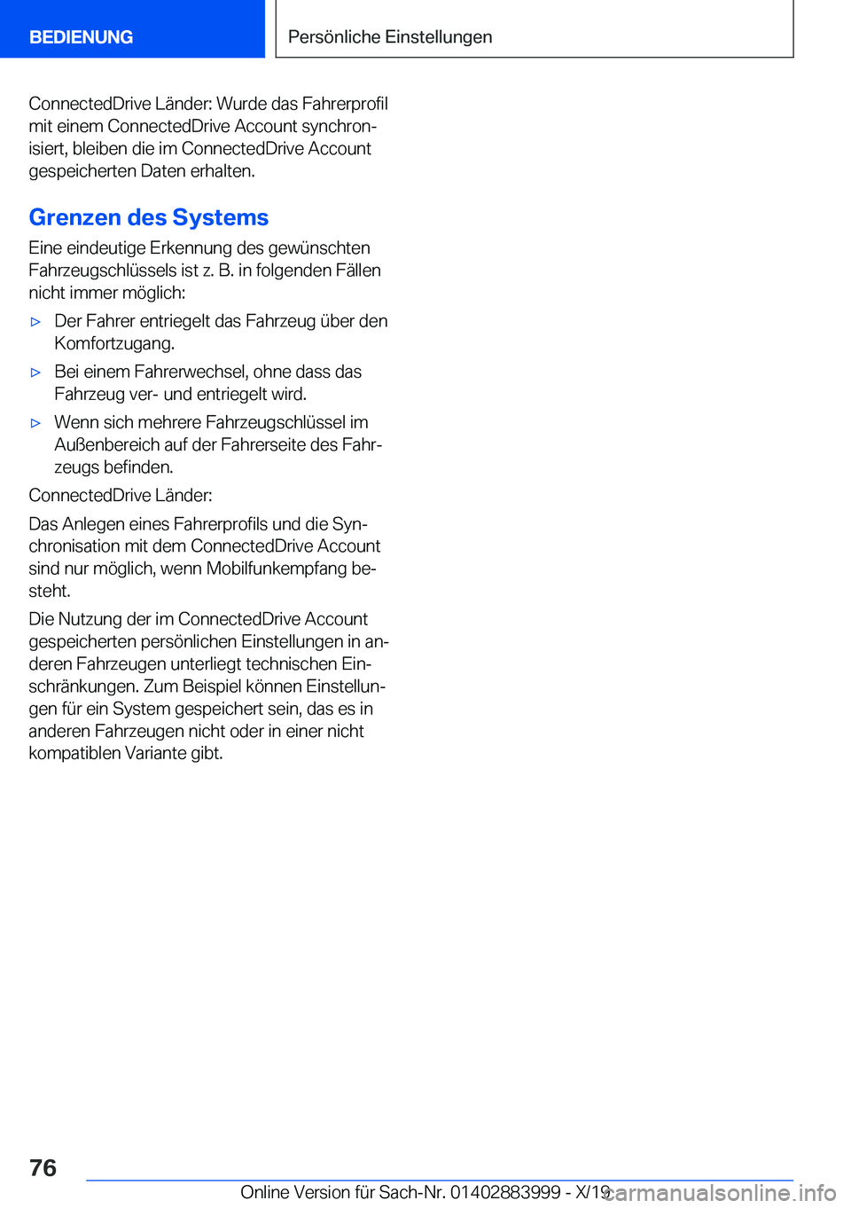 BMW X7 2020  Betriebsanleitungen (in German) �C�o�n�n�e�c�t�e�d�D�r�i�v�e��L�