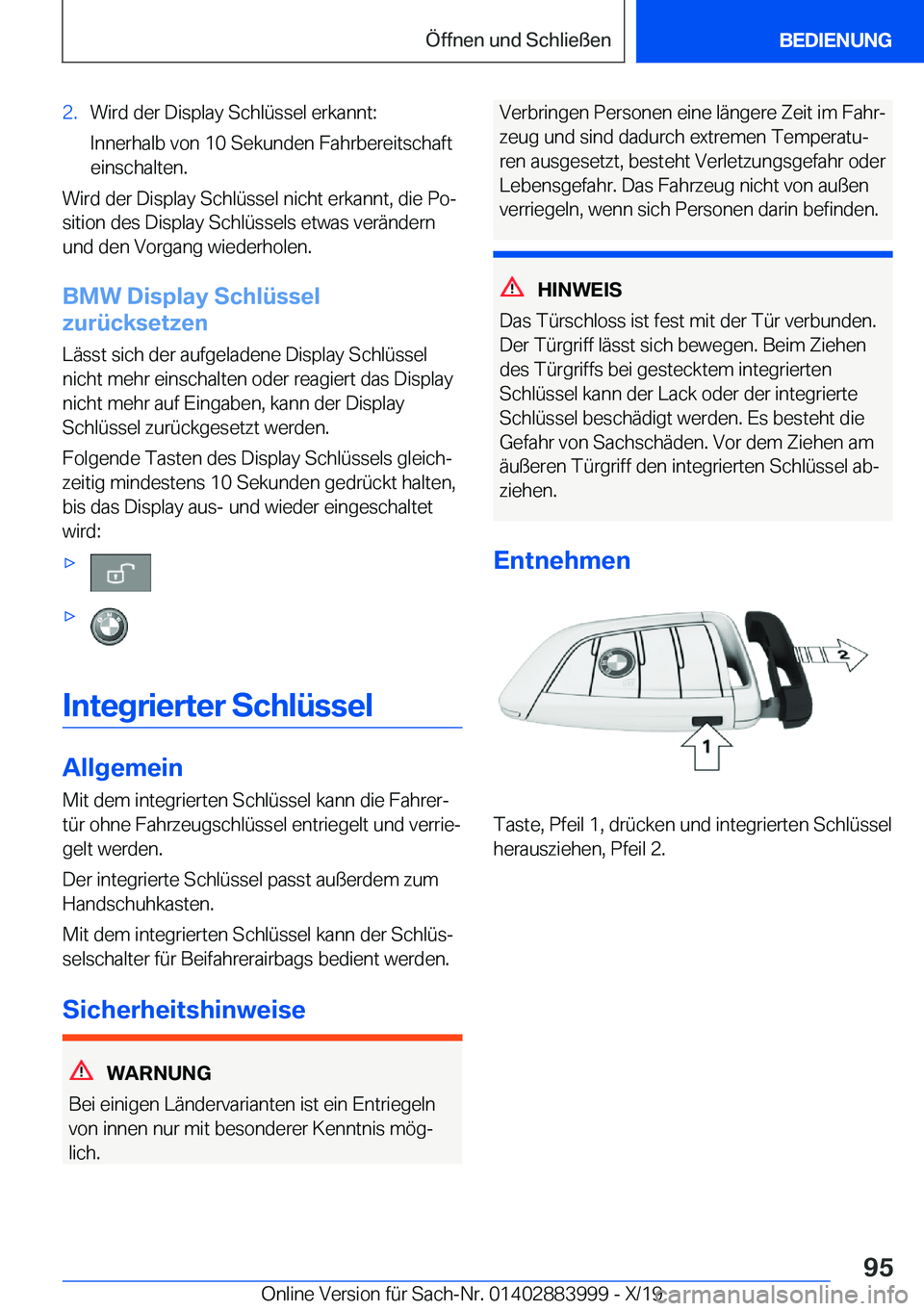 BMW X7 2020  Betriebsanleitungen (in German) �2�.�W�i�r�d��d�e�r��D�i�s�p�l�a�y��S�c�h�l�