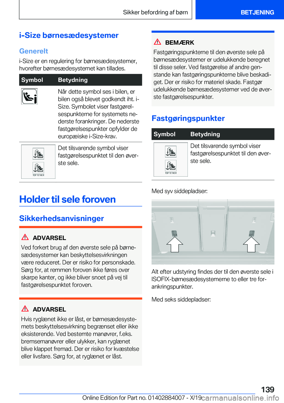 BMW X7 2020  InstruktionsbØger (in Danish) �i�-�S�i�z�e��b�