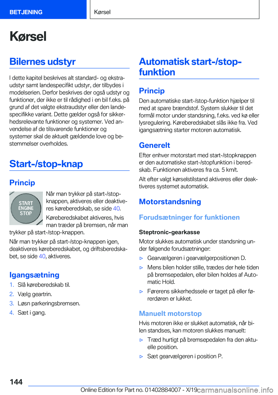 BMW X7 2020  InstruktionsbØger (in Danish) �K�