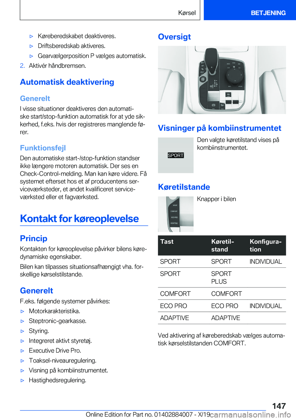 BMW X7 2020  InstruktionsbØger (in Danish) 'x�K�