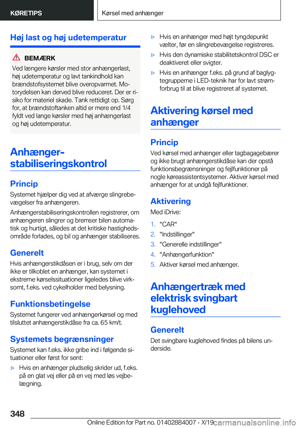 BMW X7 2020  InstruktionsbØger (in Danish) �H�