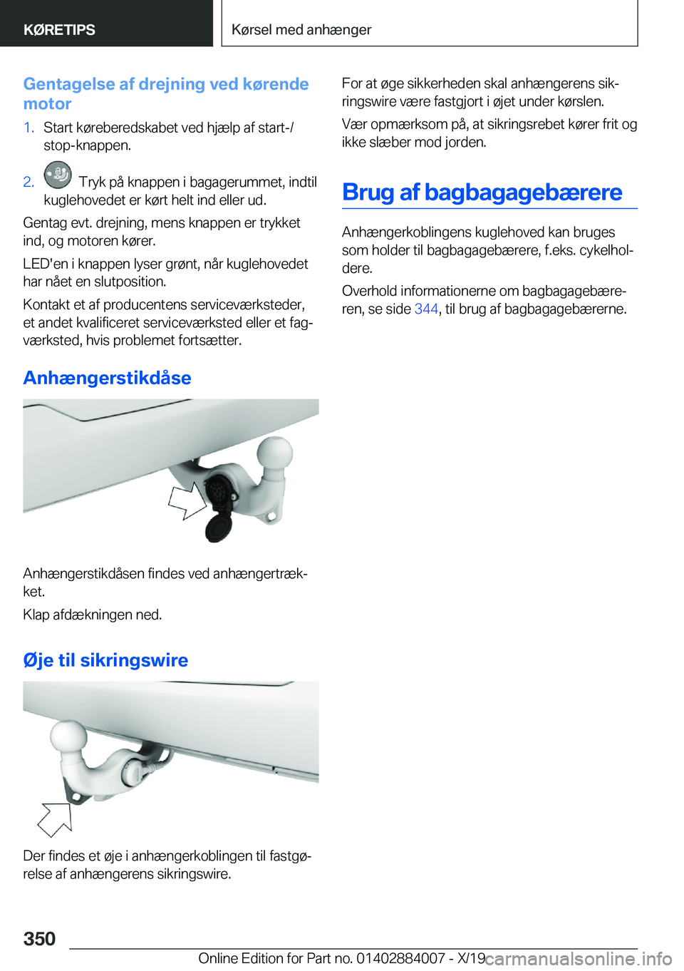 BMW X7 2020  InstruktionsbØger (in Danish) �G�e�n�t�a�g�e�l�s�e��a�f��d�r�e�j�n�i�n�g��v�e�d��k�
