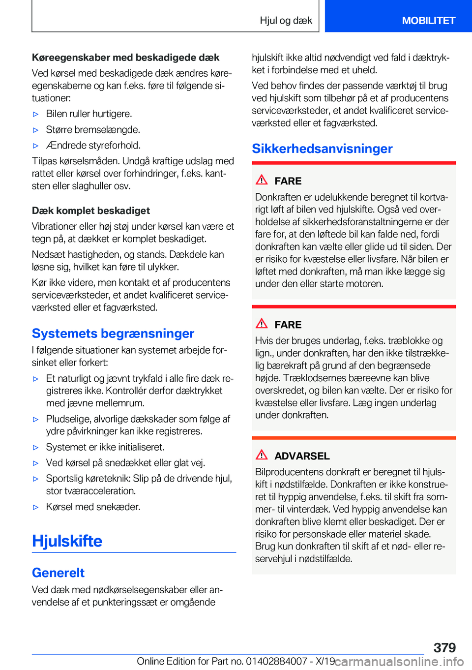 BMW X7 2020  InstruktionsbØger (in Danish) �K�