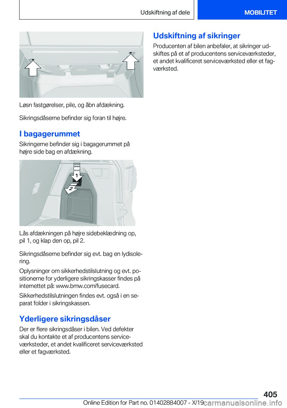 BMW X7 2020  InstruktionsbØger (in Danish) �L�