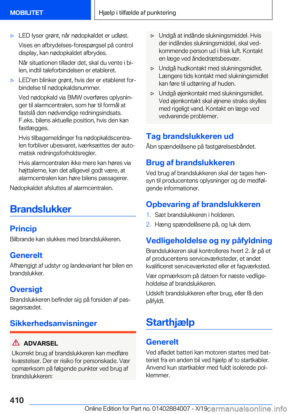 BMW X7 2020  InstruktionsbØger (in Danish) 'x�L�E�D��l�y�s�e�r��g�r�