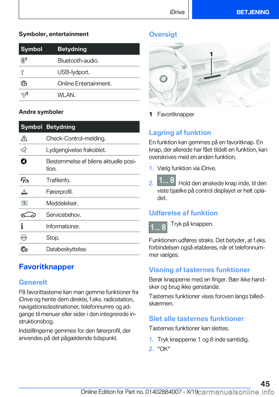 BMW X7 2020  InstruktionsbØger (in Danish) �S�y�m�b�o�l�e�r�,��e�n�t�e�r�t�a�i�n�m�e�n�t�S�y�m�b�o�l�B�e�t�y�d�n�i�n�g��B�l�u�e�t�o�o�t�h�-�a�u�d�i�o�.��U�S�B�-�l�y�d�p�o�r�t�.��O�n�l�i�n�e��E�n�t�e�r�t�a�i�n�m�e�n�t�.��W�L�A�N�.
�A�n�d�