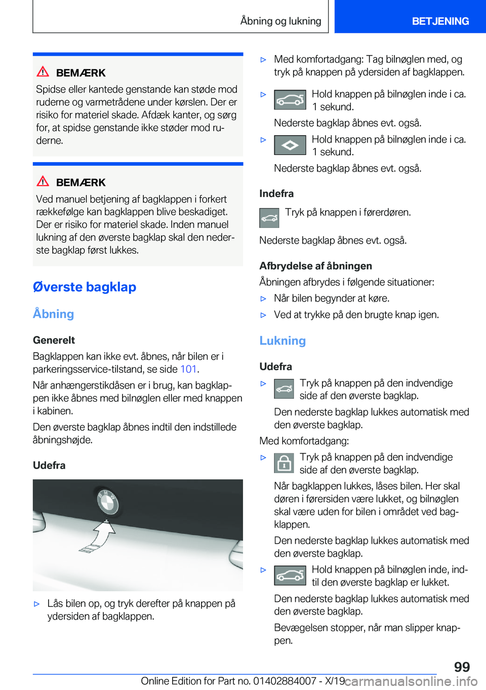 BMW X7 2020  InstruktionsbØger (in Danish) �B�E�M�Æ�R�K
�S�p�i�d�s�e��e�l�l�e�r��k�a�n�t�e�d�e��g�e�n�s�t�a�n�d�e��k�a�n��s�t�