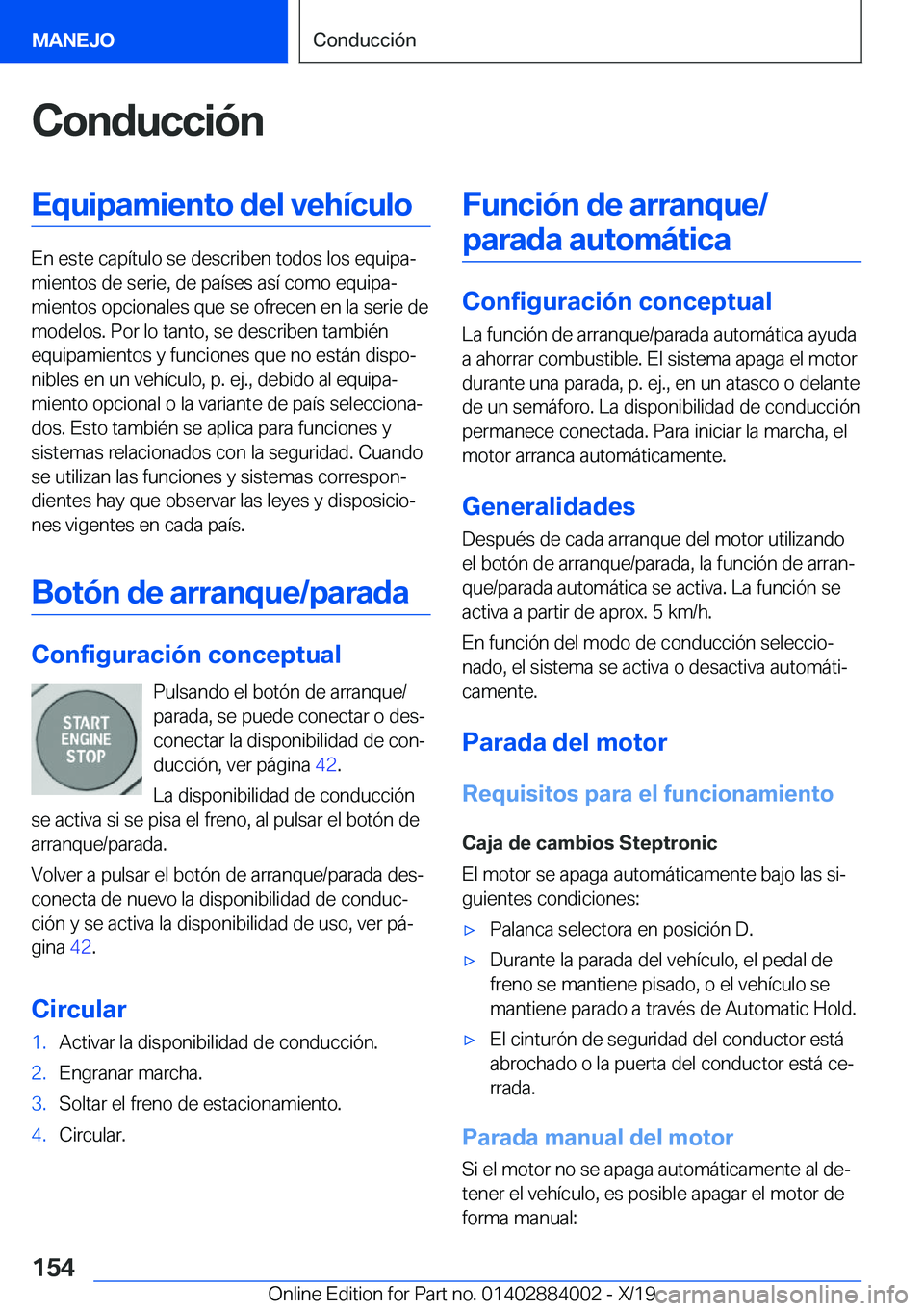BMW X7 2020  Manuales de Empleo (in Spanish) �C�o�n�d�u�c�c�i�